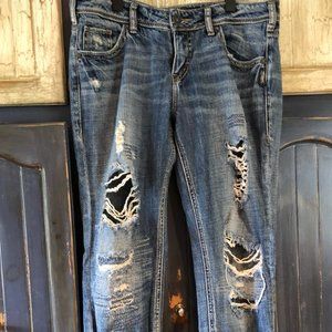 Silver distressed jeans